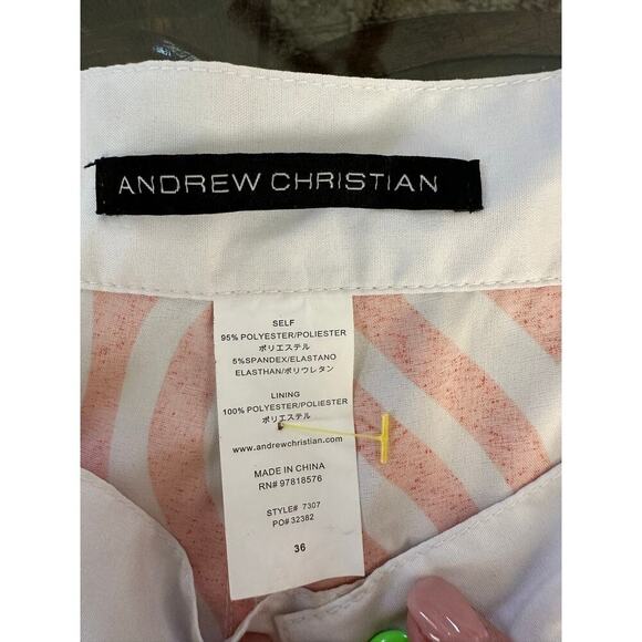 Andrew Christian Men's Neon Orange Unlined Swim Trunks Shorts Size 36 - Picture 4 of 5